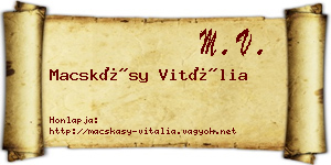 Macskásy Vitália névjegykártya